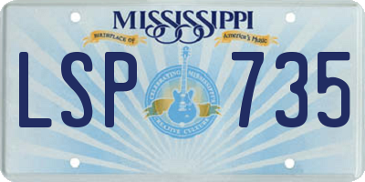 MS license plate LSP735
