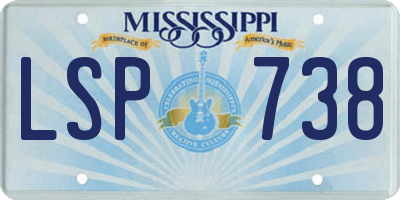 MS license plate LSP738