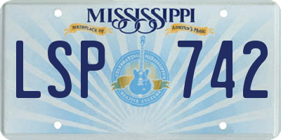 MS license plate LSP742