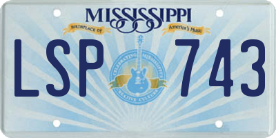 MS license plate LSP743