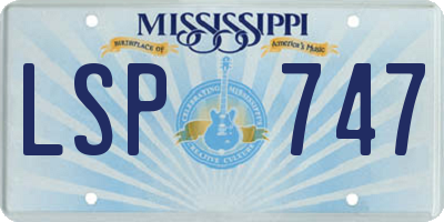 MS license plate LSP747