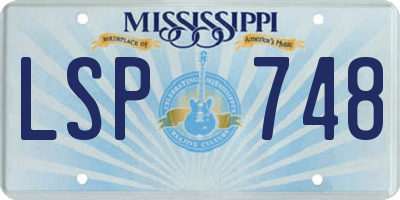 MS license plate LSP748