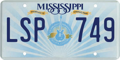 MS license plate LSP749