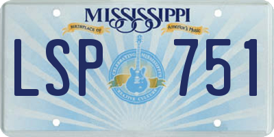 MS license plate LSP751