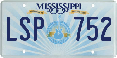 MS license plate LSP752