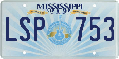 MS license plate LSP753