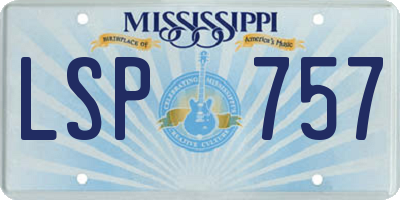 MS license plate LSP757