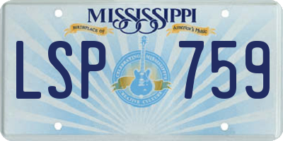 MS license plate LSP759