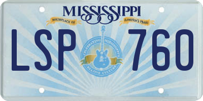 MS license plate LSP760