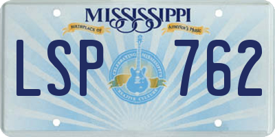 MS license plate LSP762