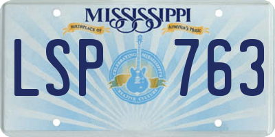 MS license plate LSP763
