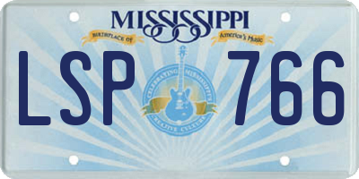 MS license plate LSP766