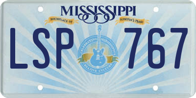 MS license plate LSP767