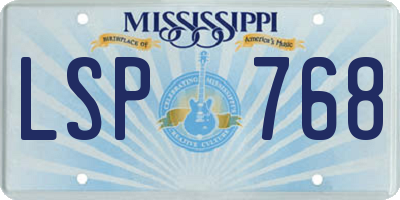 MS license plate LSP768