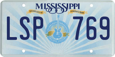 MS license plate LSP769