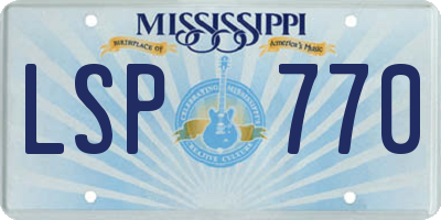 MS license plate LSP770