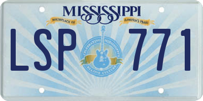 MS license plate LSP771
