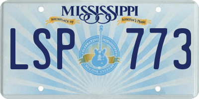 MS license plate LSP773