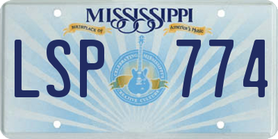 MS license plate LSP774