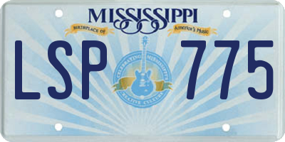 MS license plate LSP775