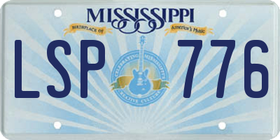 MS license plate LSP776
