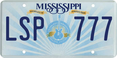 MS license plate LSP777