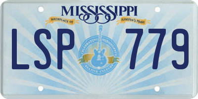 MS license plate LSP779