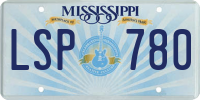 MS license plate LSP780