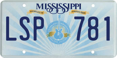 MS license plate LSP781