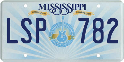 MS license plate LSP782