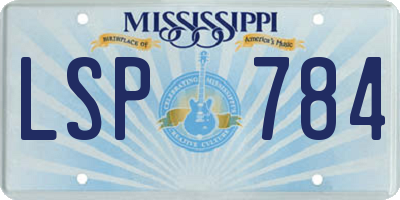 MS license plate LSP784