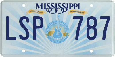 MS license plate LSP787