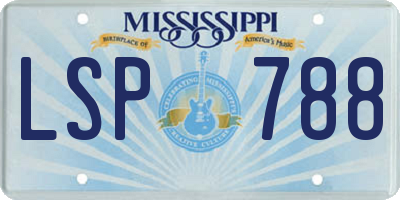 MS license plate LSP788