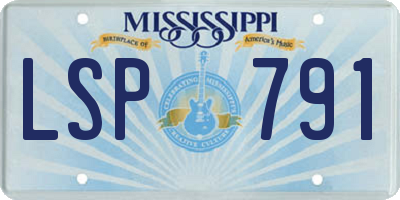 MS license plate LSP791