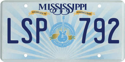 MS license plate LSP792