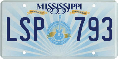 MS license plate LSP793