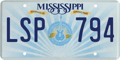 MS license plate LSP794