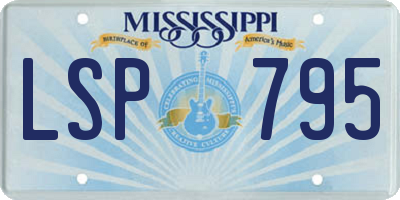 MS license plate LSP795