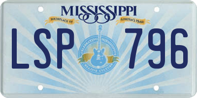 MS license plate LSP796