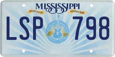 MS license plate LSP798