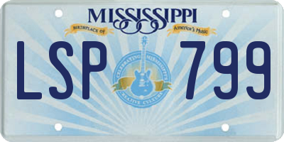 MS license plate LSP799