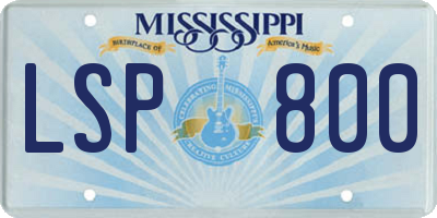 MS license plate LSP800