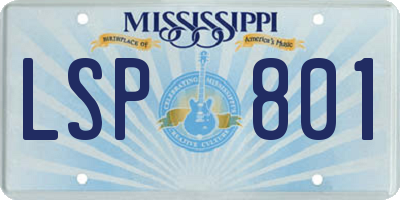MS license plate LSP801