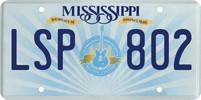 MS license plate LSP802