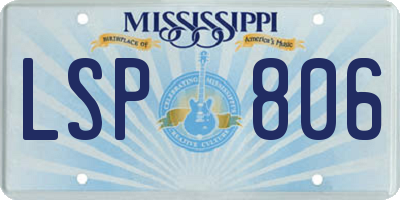 MS license plate LSP806