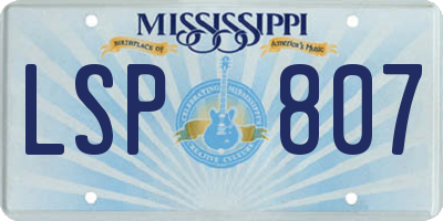 MS license plate LSP807