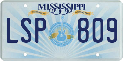 MS license plate LSP809