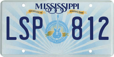 MS license plate LSP812