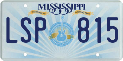 MS license plate LSP815