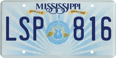MS license plate LSP816